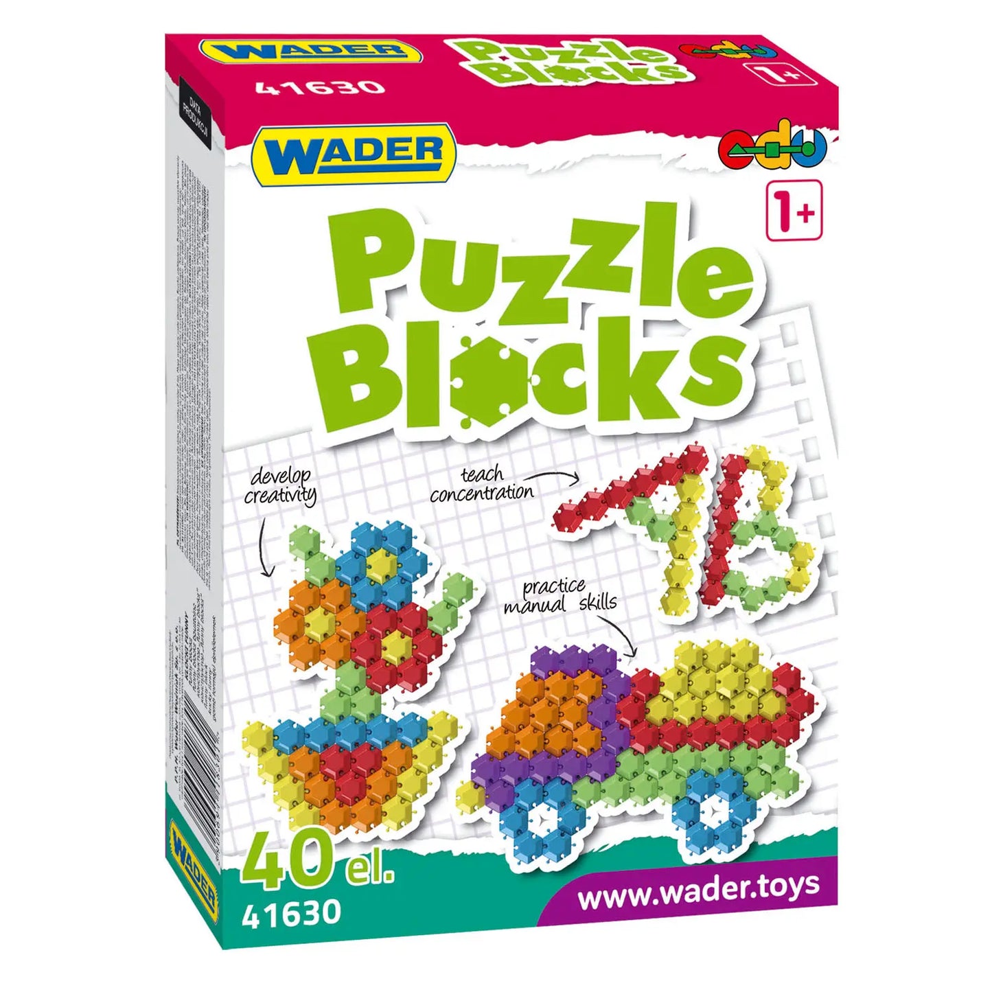 WADER Klocki puzzle 40el w kartonie 41630 16307