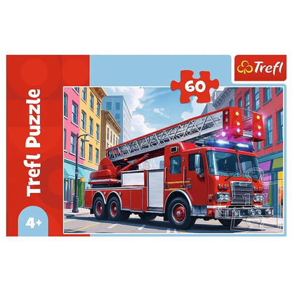 Puzzle 60 elementów wóz strażacki
