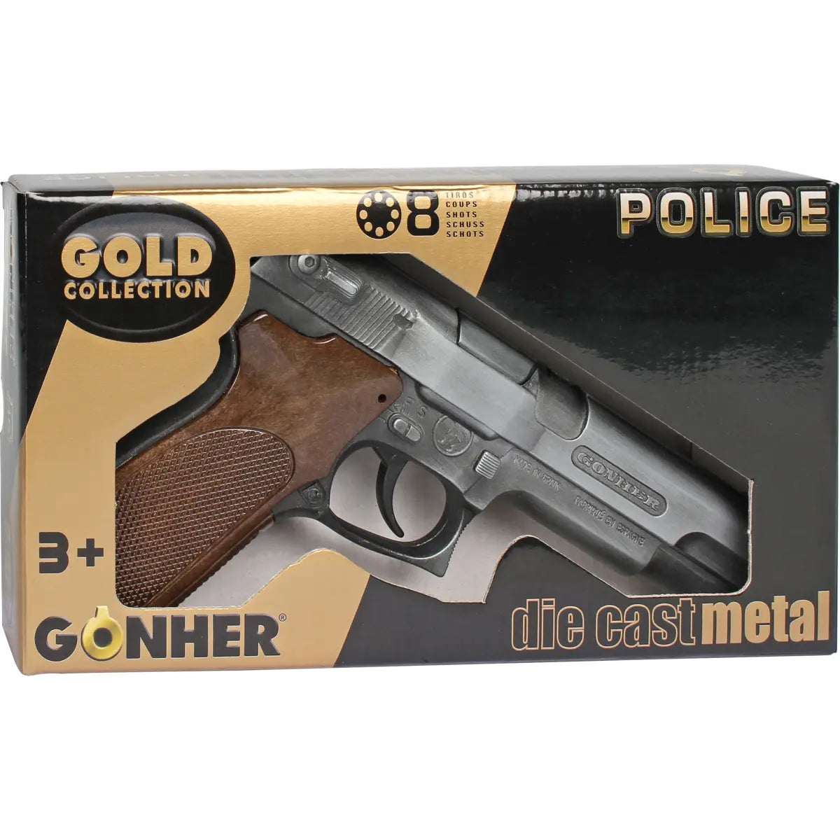 Pistolet metalowy policjanta 8 naboi