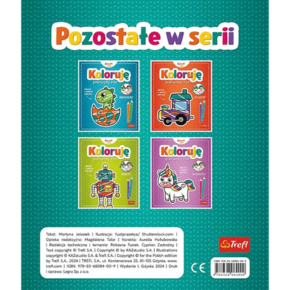 Książka aktywizująca Bobaski i Miś, Koloruję pierwszy raz. Zwierzęta
