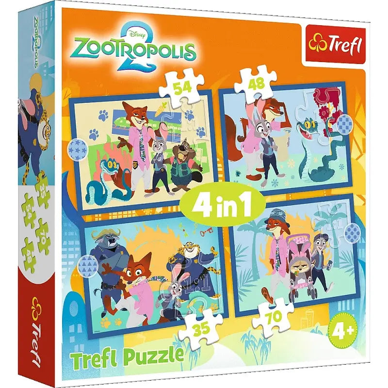 Puzzle 4w1 Zwierzogród 2 - Zootopia pełna przygód