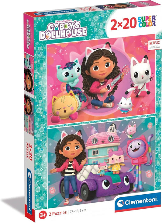 Puzzle 4w1 super kolor domek gabby