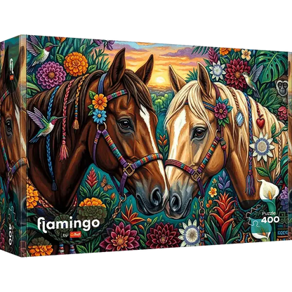 Puzzle 400 el. Flamingo by Trefl, Kwiecisty galop