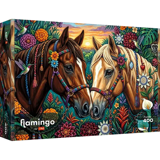 Puzzle 400 el. Flamingo by Trefl, Kwiecisty galop