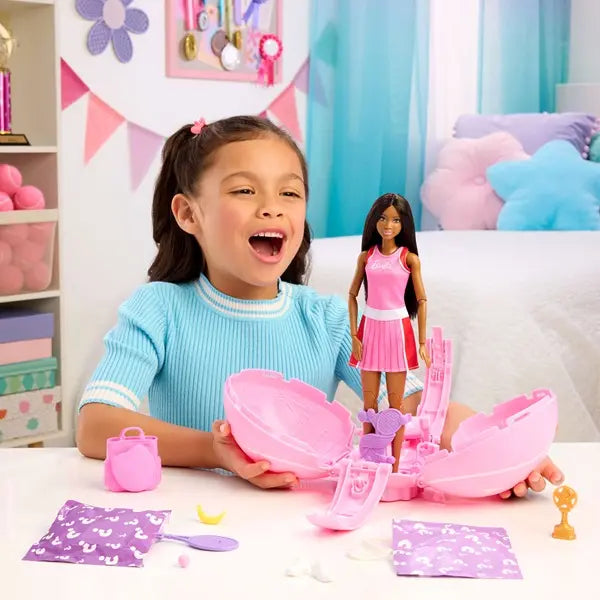 Barbie lalka Tenisistka wyskakująca z piłki