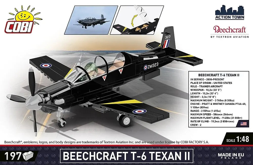 Klocki samoloty cywilne beechcraft t-6 197 elementy