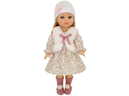 Lalka 38cm z polskim dźwiękiem, w sukience