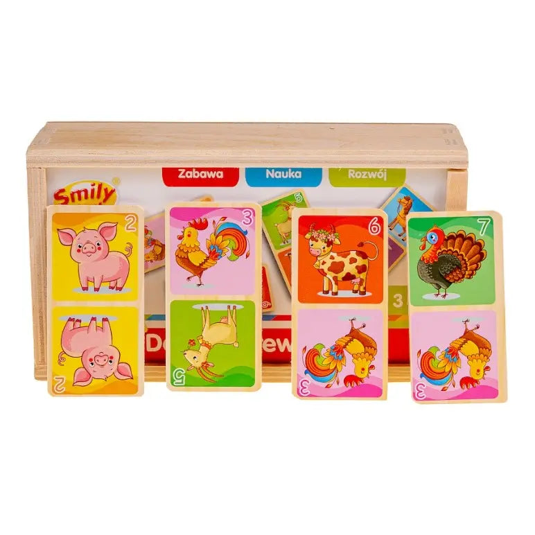 Smily Play Domino drewniane farma