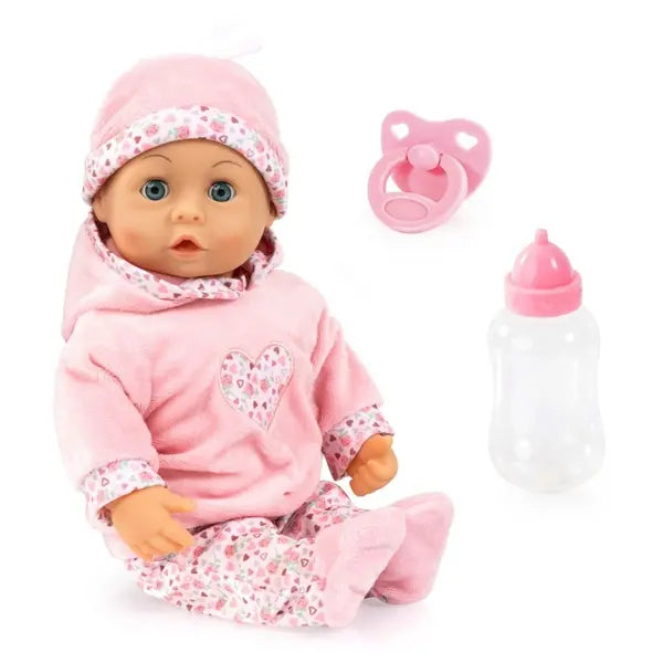 Pierwsze słowa - Bobas 38cm w różowym komplecie