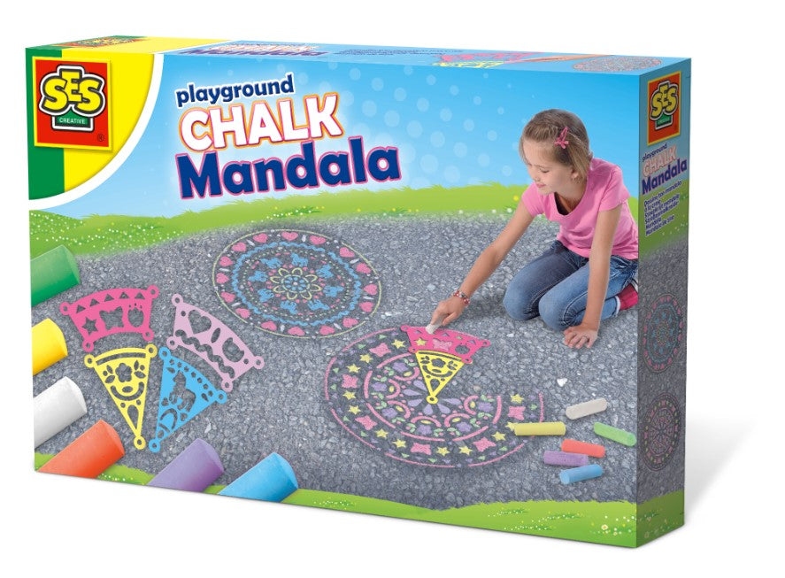 SES Kolorowa kreda z szablonami Mandala 02208