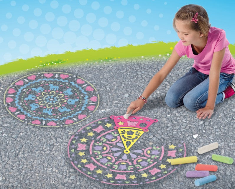 SES Kolorowa kreda z szablonami Mandala 02208