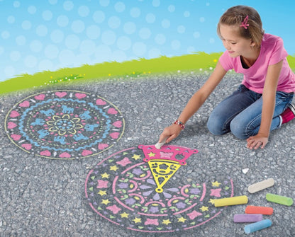SES Kolorowa kreda z szablonami Mandala 02208