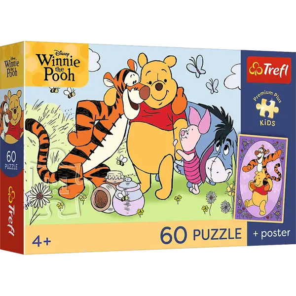 Puzzle Premium Plus Kids, Disney Kubuś Puchatek 60 el. Uśmiech i miód