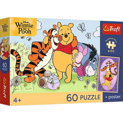 Puzzle Premium Plus Kids, Disney Kubuś Puchatek 60 el. Uśmiech i miód