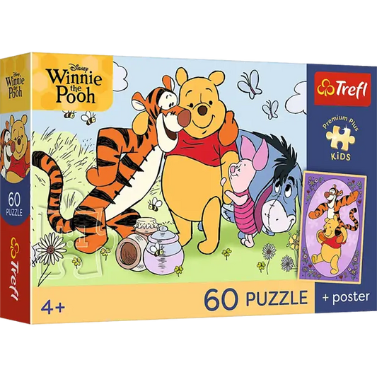 Puzzle Premium Plus Kids, Disney Kubuś Puchatek 60 el. Uśmiech i miód