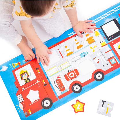 CzuCzu Puzzle z dziurką Wóz strażacki 90401