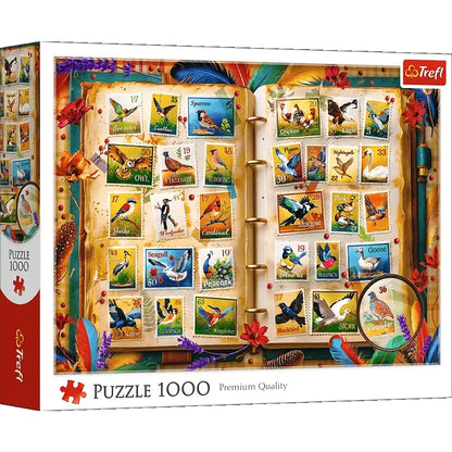 PUZZLE 1000 Kolekcja znaczków atlas ptaków 10979