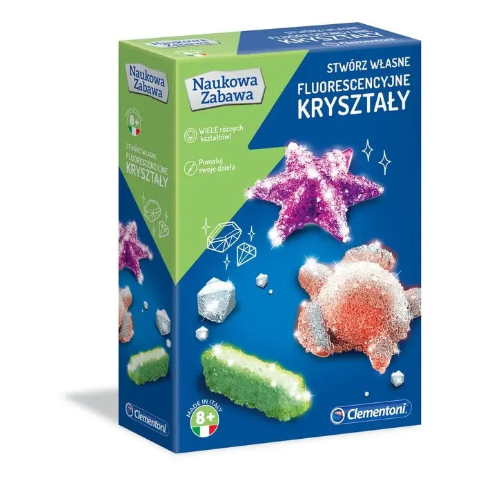 Naukowa zabawa fluorescyje kryształy