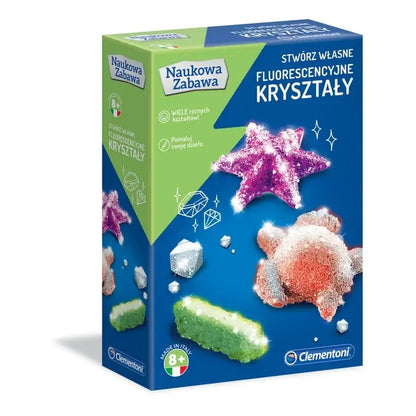 Naukowa zabawa fluorescyje kryształy