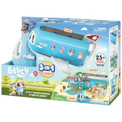 Bluey zestaw 3 w 1 samolot zawiera figurkę bluey