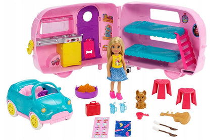 Barbie Chelsea z przyczepą kempingową FXG90