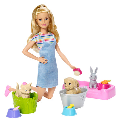 Barbie kąpiel zwierzaków + lalka FXH11 /4