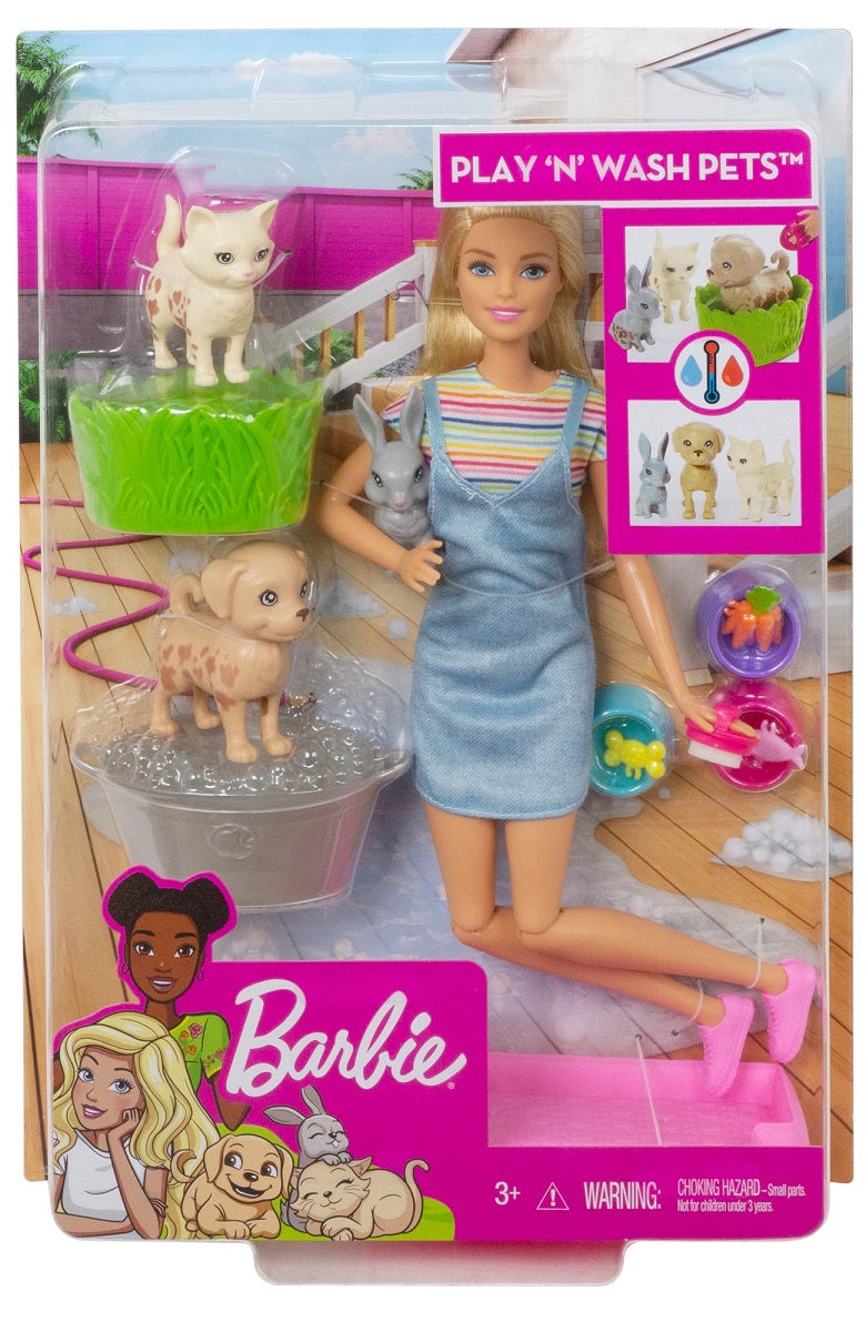 Barbie kąpiel zwierzaków + lalka FXH11 /4