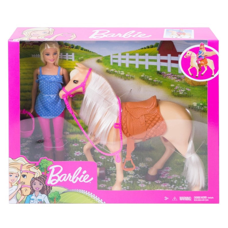 Barbie lalka + koń podstawowy