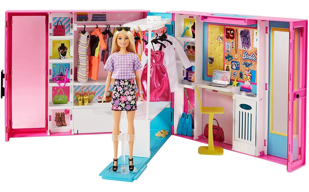 Barbie wymarzona szafa z lalką + akces GBK10