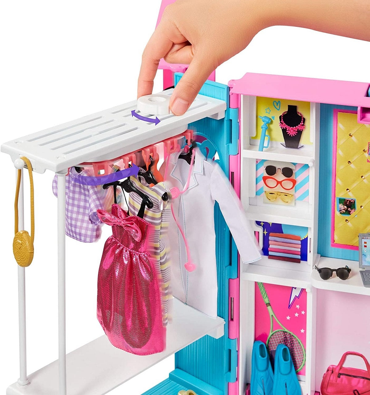 Barbie wymarzona szafa z lalką + akces GBK10