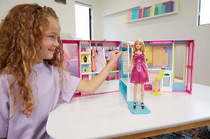 Barbie wymarzona szafa z lalką + akces GBK10
