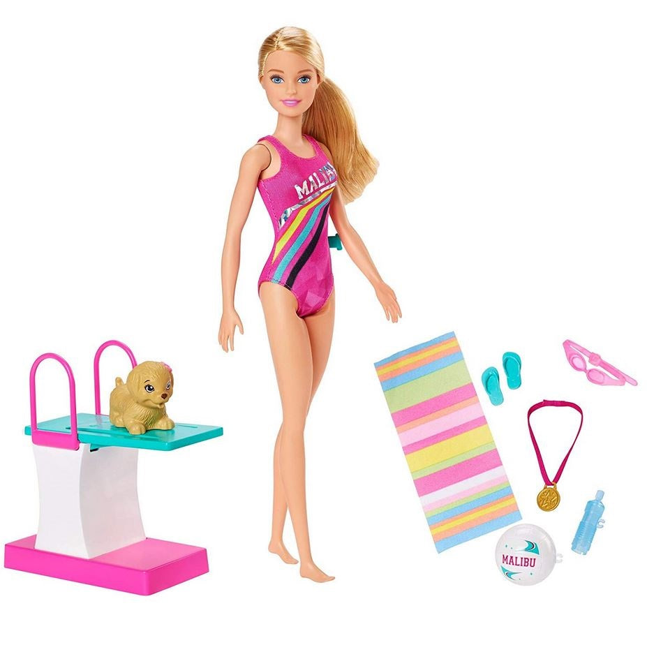 Barbie pływaczka zestaw z pieskiem GHK23 /6