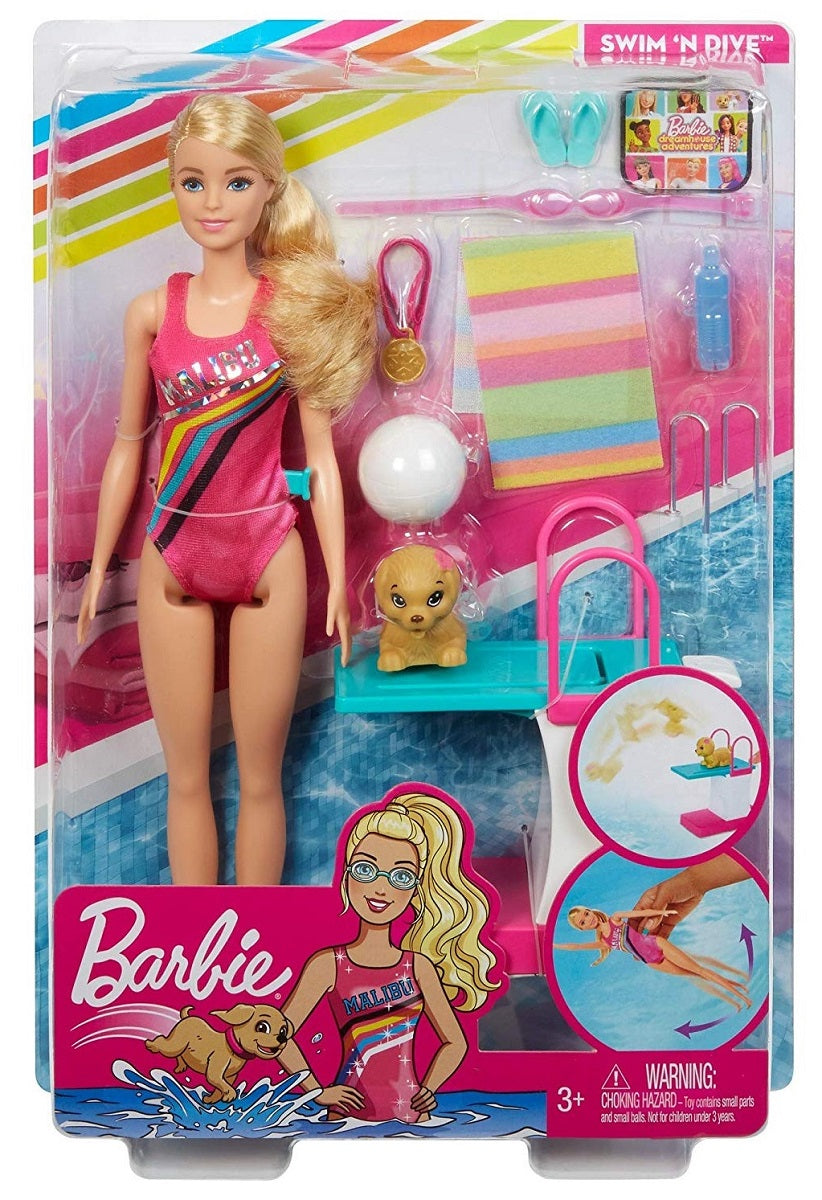 Barbie pływaczka zestaw z pieskiem GHK23 /6