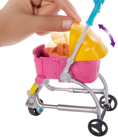 Barbie zestaw lalka+spacerówka z pieskami GHV92 /4