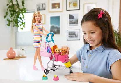 Barbie zestaw lalka+spacerówka z pieskami GHV92 /4