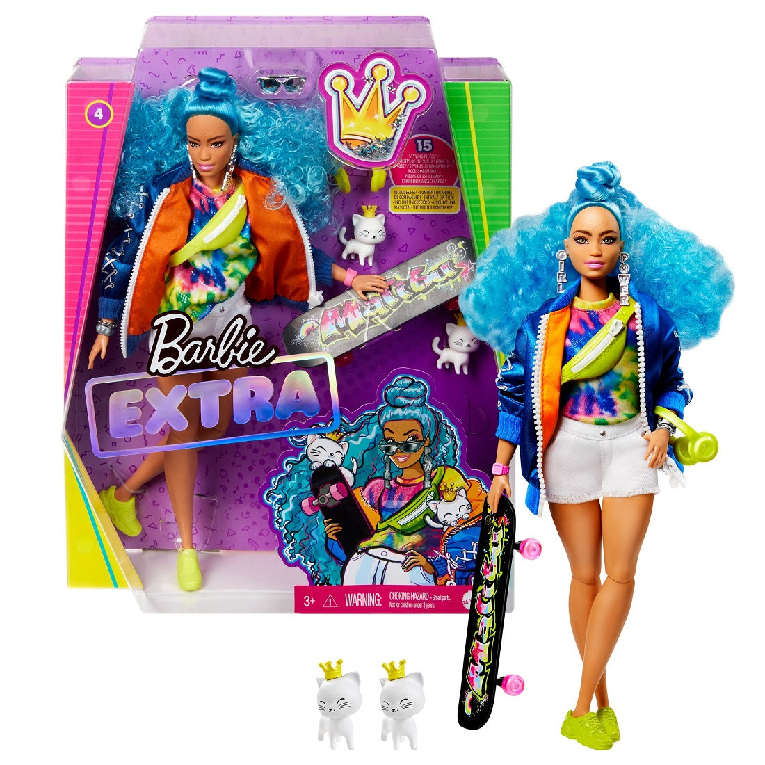 Barbie Extra Moda lalka+akc blue GRN30 /4