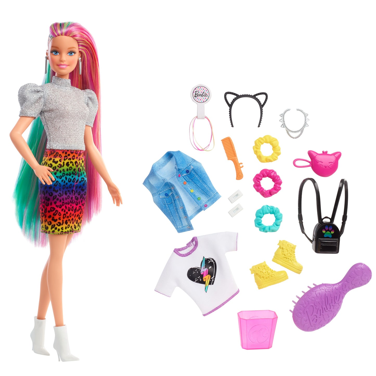 Barbie Kolorowe włosy - panterka GRN81 /6