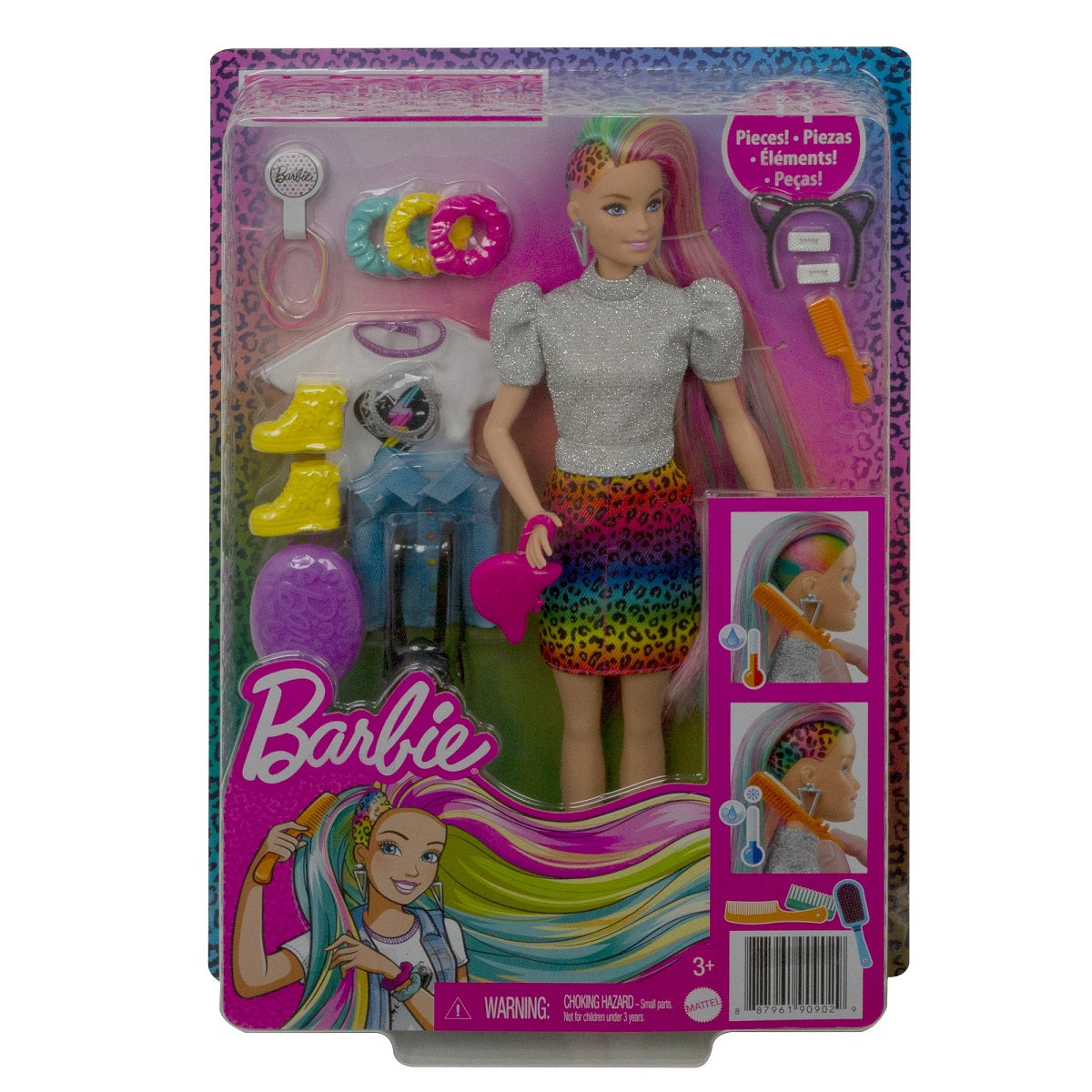 Barbie Kolorowe włosy - panterka GRN81 /6