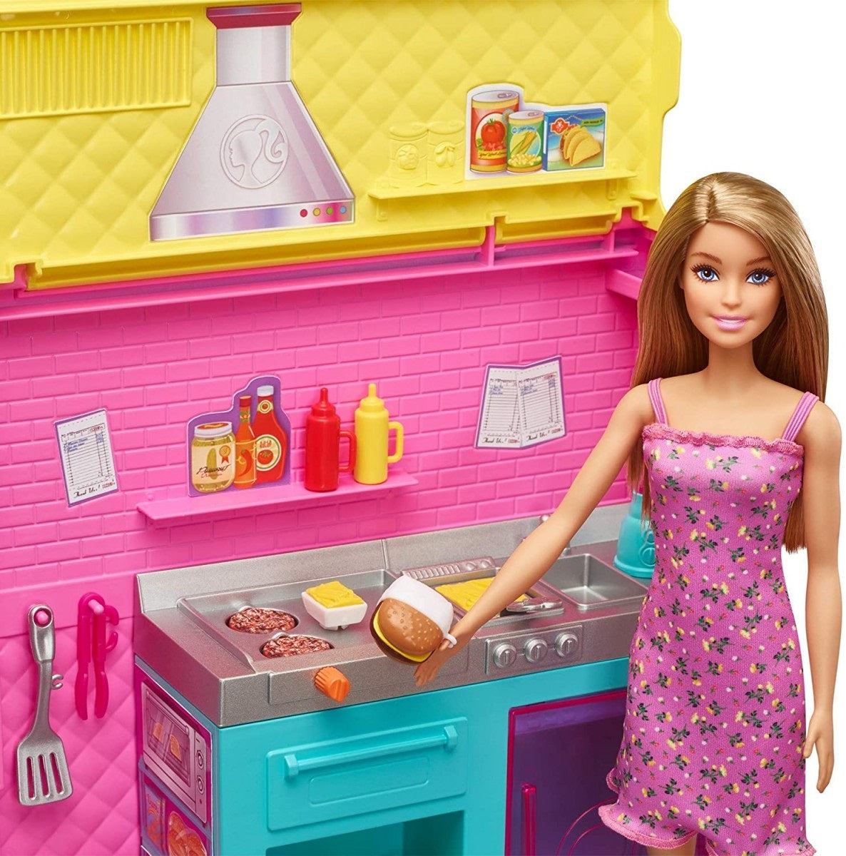 Barbie food truck + rodzina lalek GWJ58 /1