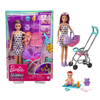 Barbie opiekunka Skipper wózek+bobas GXT34/3