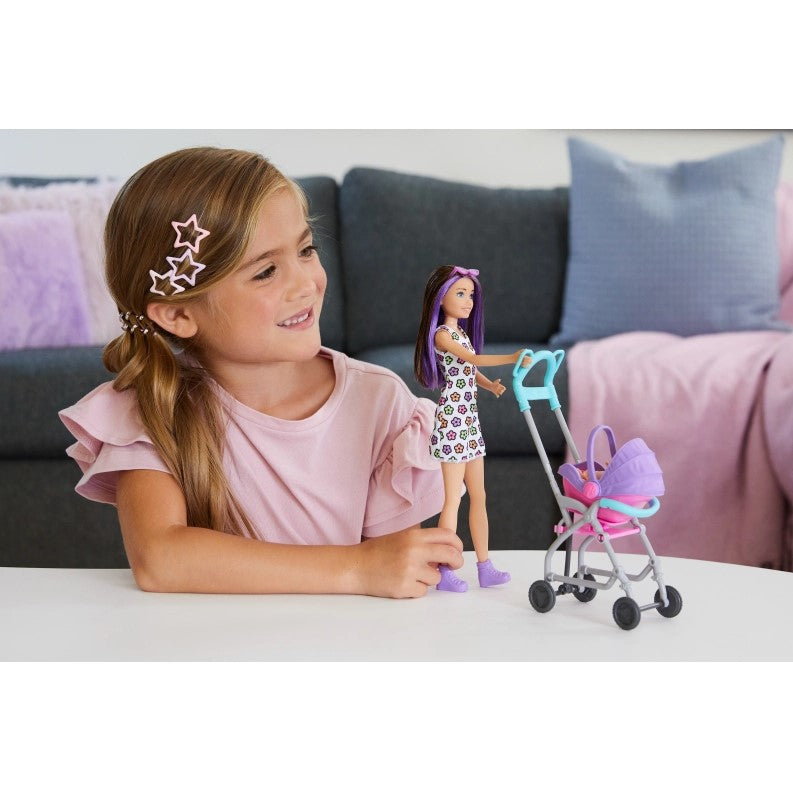 Barbie opiekunka Skipper wózek+bobas GXT34/3
