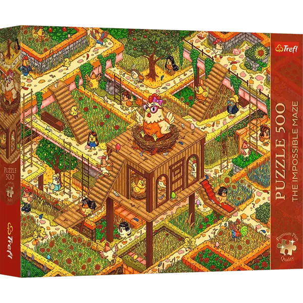 PUZZLE 500 PremPlus Maze Śmieszne Kurczaki 37629