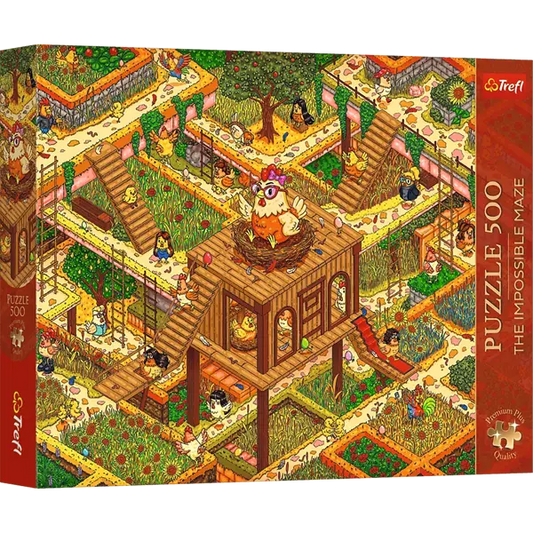 PUZZLE 500 PremPlus Maze Śmieszne Kurczaki 37629