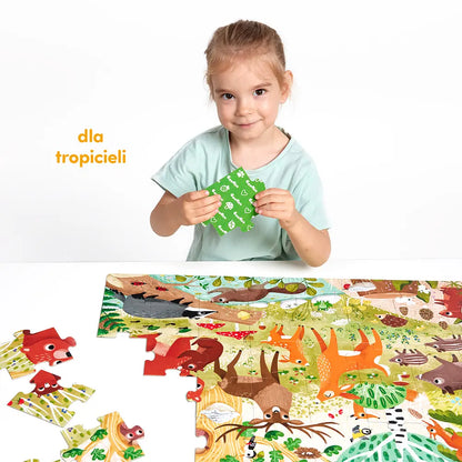 Dzikie puzzle las 3+