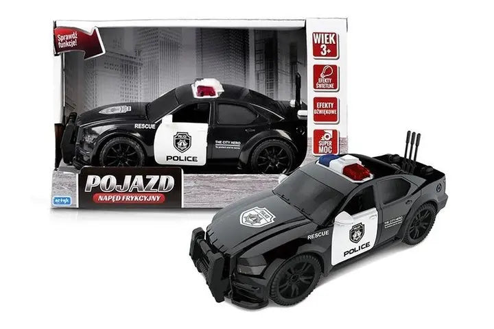 Auto policja z napędem oraz funkcją światła i dźwięku