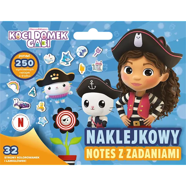 Naklejkowy notes z zadaniami Koci Domek Gabi