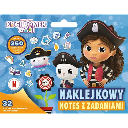 Naklejkowy notes z zadaniami Koci Domek Gabi