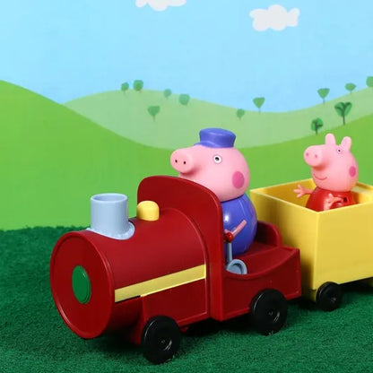 Świnka Peppa pociąg dziadka + 2 figurki