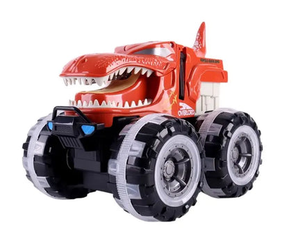 Pojazd Monster w klatce ze świecącymi kołami