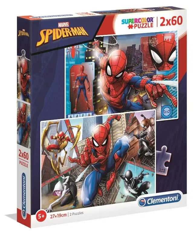 Puzzle 2x60 super kolor spider-man